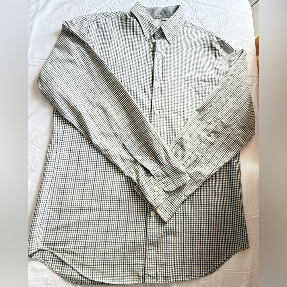 Men's Black and White Checkered Shirt